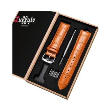 Imagem de Pulseira De Relógio Unissex Em Couro Genuíno Com Textura De Bambu 18mm