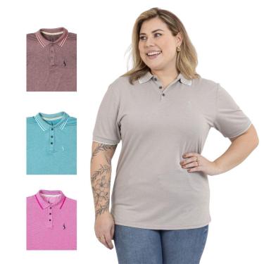 Imagem de Kit 4 Camisa Polo Feminina Plus Size Casual Elegante-Feminino