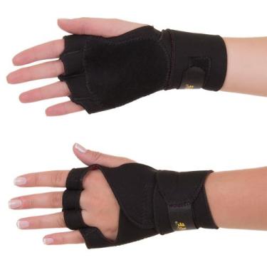 Imagem de Luvas Para Musculação Com Munhequeira Em Neoprene Preto Artipé - ARTIP
