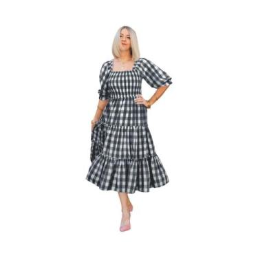 Imagem de Vestido Longo Xadrez Amarelo Para Mulheres, Estilo Elegante Para Festa