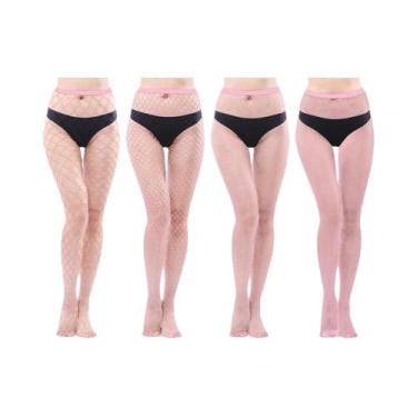 Imagem de Meias De Rede Super Elásticas Para Mulheres, 4 Peças, Meias De Rede Gó