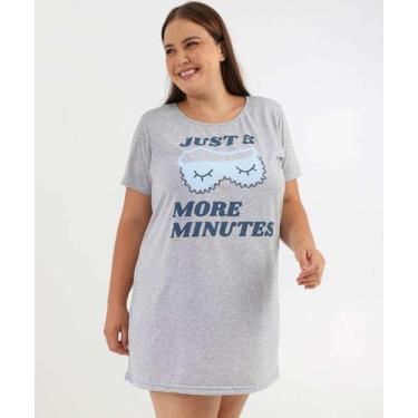 Imagem de Camisola Plus Size Estampa Frase Marisa Cinza-88035, Cinza mescla, G1