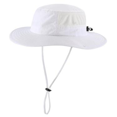 Imagem de Chapéu Sun Hat Home Prefer UPF50+ de aba larga, branco ajustável