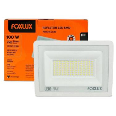 Imagem de Refletor Led Foxlux Bivolt 100w 6500k Branco