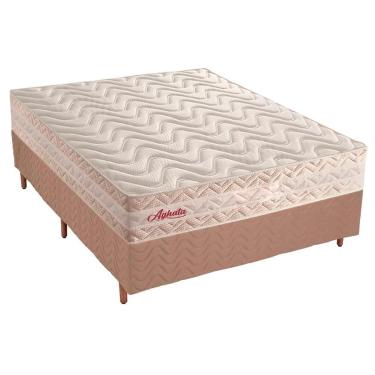 Imagem de Cama Box Casal: Colchão Molas Paropas MasterPocket Ensacadas Aghata + Base CRC Suede Clean(138x188)