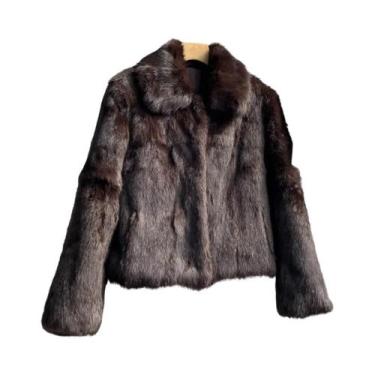 Imagem de Casaco Feminino De Pele Natural De Coelho Para Outono Inverno, Jaqueta