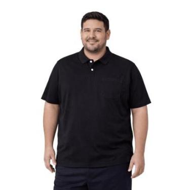 Imagem de Camisa Polo Manga Curta Plus Size Masculina Fico 00896 Preta-Masculino