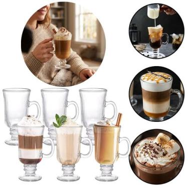 Imagem de Conjunto 6 Xícaras Taca Alta Capuccino Chocolate Café 130ml - Tesla St