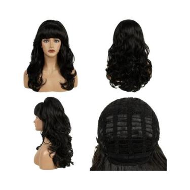 Imagem de Peruca Sintética Preta Estilo Colmeia Amy Winehouse Rainha Das Drogas 