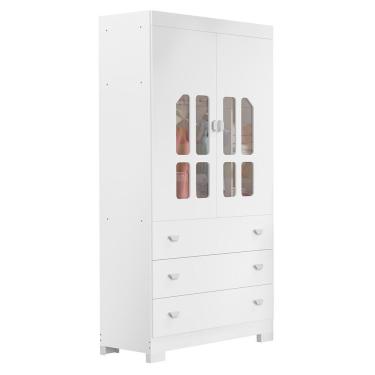 Imagem de Guarda Roupa Infantil New Katatau 2 Portas 3 Gavetas MDF Branco Fosco Reller Móveis