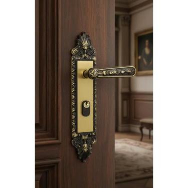 Imagem de Fechadura Colonial 40mm Externa Porta Madeira Segurança Médi - Congrat