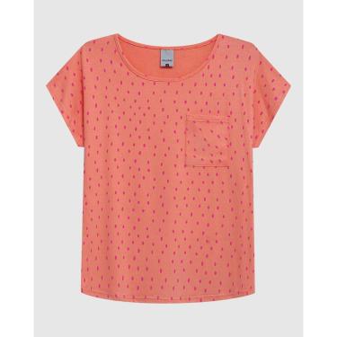 Imagem de Blusa Ampla Feminina Estampada Detalhe Bolso Frontal Em Viscose Stretch-Feminino