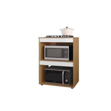 Imagem de Armário Cooktop Adriana Amêndoa/Branco C/Tampo Fogão 4 ou 5 Bocas - AJ