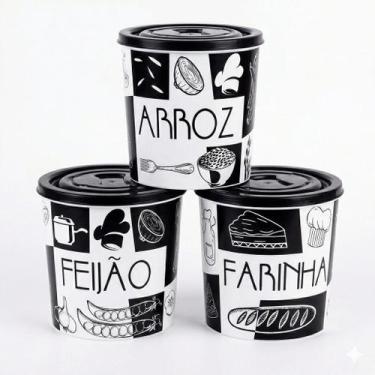 Imagem de Kit Pote Hermético 2l Arroz Feijao Farinha Mantimentos - UZY