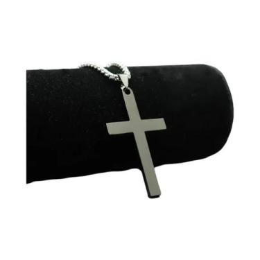 Imagem de Colar Masculino E Juvenil De Aço Inoxidável Com Pingente De Cruz E Cír
