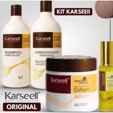 Imagem de kit karseell 1L Shampoo+1Lcondicionador+Mascarara capilar500g+oleo argan antifrizz 60ml