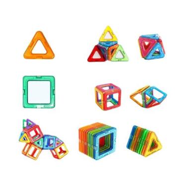 Imagem de Conjunto De Blocos Magnéticos De Tamanho Médio, Brinquedo Criativo De 