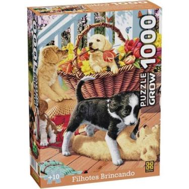 Imagem de Quebra cabeca filhotes brincando 1000 pecas grow, ., UN