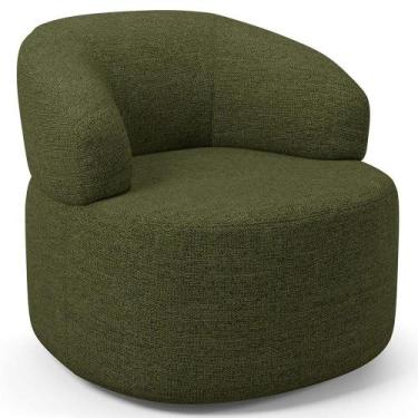 Imagem de Poltrona Giratória Orgânica Para Sala de Estar Living Helena L02 Linho