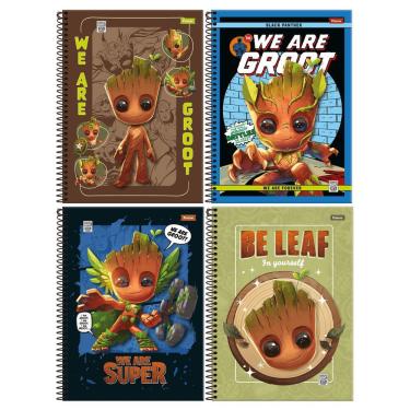 Imagem de Caderno Espiral Capa Dura 10 Matérias Foroni Groot 160 Folhas Pautadas Formato 200X275MM Uso Escolar e Escritório