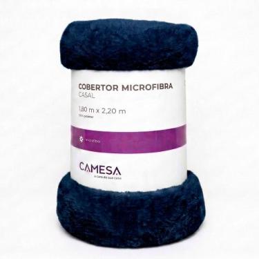Imagem de Cobertor de Casal Manta em Microfibra Antialérgico 1,8x2,2m Camesa, Az