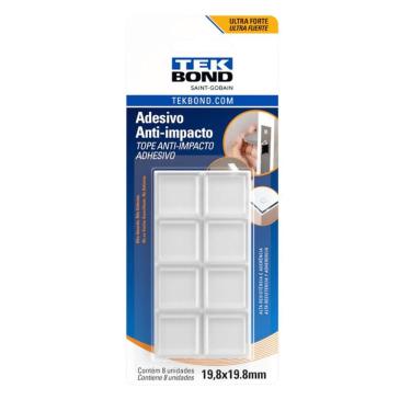 Imagem de Adesivo anti-impacto Tekbond 23601019800 para Portas Gavetas Tampas e Móveis 08 un 19X19MM Transparente
