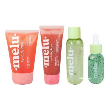 Imagem de Kit Melu by Ruby Rose Skincare Cuidado Facial Sabonete Tônico Sérum