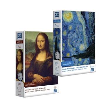 Imagem de Kit com 2 quebra cabeças Noite estrelada Van Gogh e Monalisa - Toyster