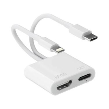 Imagem de Adaptador HDMI 4K Para iPhone 17 16 15 14 13 12 11 pro Max XS XR Para 