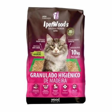 Imagem de Granulado Ipet Woods De Madeira Para Gatos - 10 Kg - Wood pellet