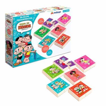 Imagem de Quebra cabeça Infantil Blocos Pedagógicos Turma da Mônica Brinquedos E