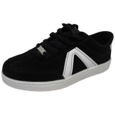 Imagem de Tenis Infantil Menina Conforto Firmeza Estilo Molekinha, Preto, Branco