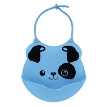 Imagem de Babador Silicone Pega Migalhas Cachorrinho Azul Buba
