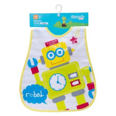 Imagem de Babador Impermeável Atoalhado tiras autocolantes Robô Girotondo BT1769