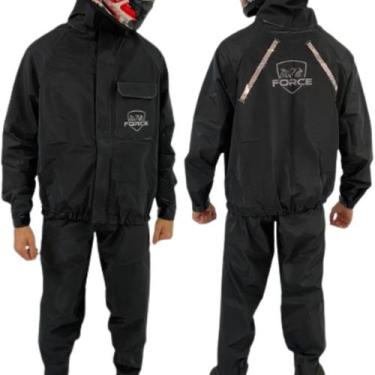 Imagem de Capa de Chuva Masculina Force ( Nylon Flex ) Conjunto Preto, P