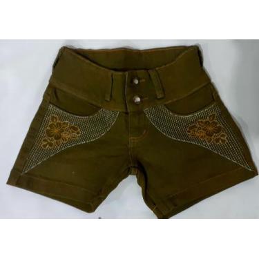 Imagem de Short jeans infantil tamanho 14 - GELLOS, Verde, 30