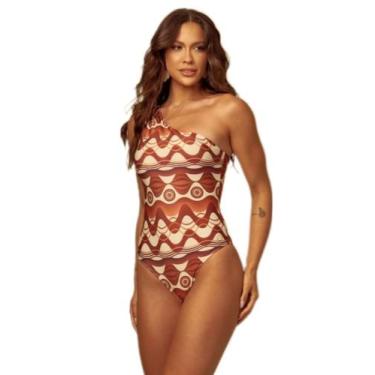 Imagem de Maio body um ombro estampado da marca sol e agua, Estampa marrom, M
