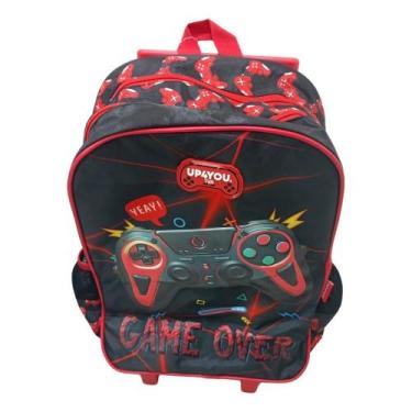 Imagem de Mochila luxcel infantil up4you game com rodas ic42092up, Vermelho, UN