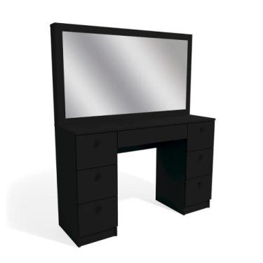 Imagem de Penteadeira Ditália 7 Gavetas Pe-80 Preto Uv Acetinado - DITÁLIA MÓVEI