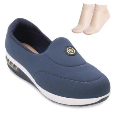 Imagem de Tênis Slip On Modare e Meia MD25-73202, 38, Marinho, Dourado