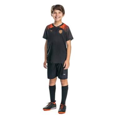 Imagem de Camiseta Penalty Futebol Infantil, Preto, Laranja, 12