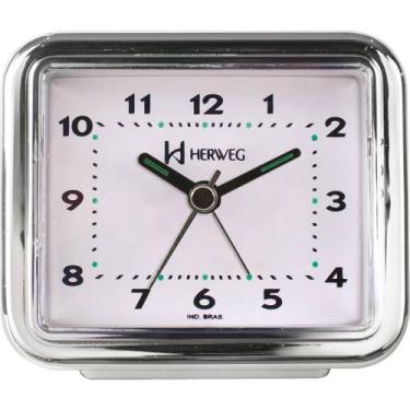 Imagem de Despertador Quartz Herweg Ref: 2642-028 Prateado Retangular