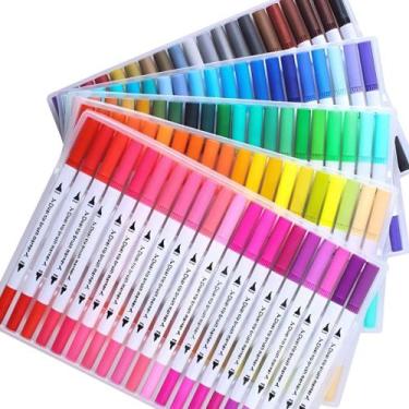 Imagem de Kit Estojo Caneta Permanente Ponta Dupla Brush 48 Cores - Touch