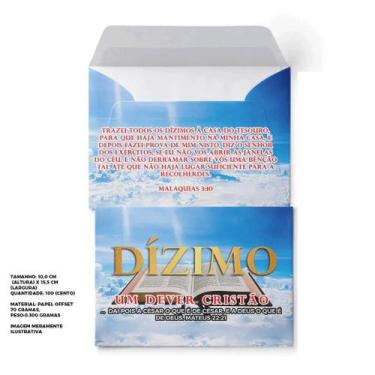 Imagem de Envelope Colado Dízimo - 100 Unidades - Dever Cristão - no-brand