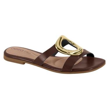 Imagem de Sandália Rasteirinha Casual Feminino Beira Rio 8560301 Marrom, 38