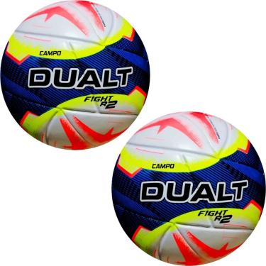 Imagem de Kit 2 Bola de Futebol de Campo Fight R2 Techfusion Alta Performance Azul e Amarelo Dualt