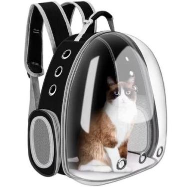 Imagem de Mochila Transporte Pet Visão Astronauta Cão Gato MADOG preto