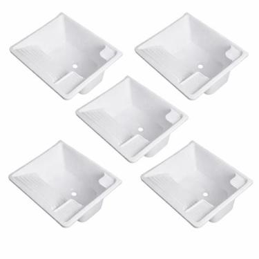 Imagem de Kit 5 Tanques Plástico Parede 26L Branco Torneira Bancada - FIBERBLU