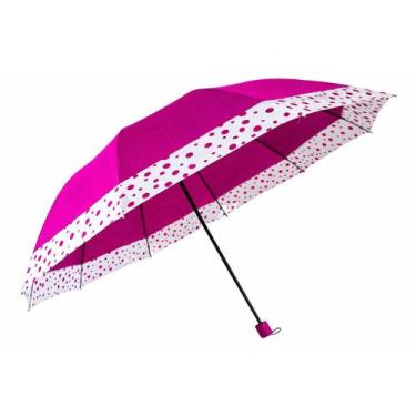 Imagem de Guarda-Chuva Reforçado Rosa com Capa L&Q 140x70cm