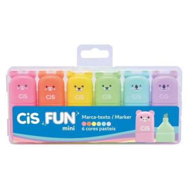 Imagem de Caneta Marca Texto CIS FUN Mini Pastel 6 Cores Estojo - Sertic